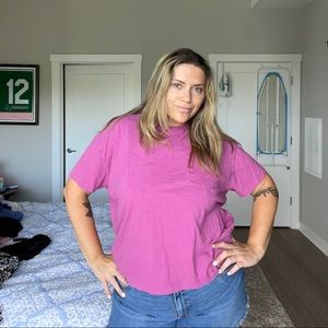 Fuschia bright boxy tee